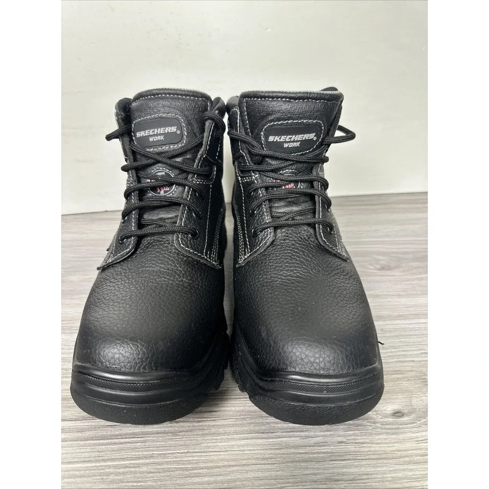 Skechers Burgin-Tarlac‎ Steel Toe Boot Black Mens Size 10.5W